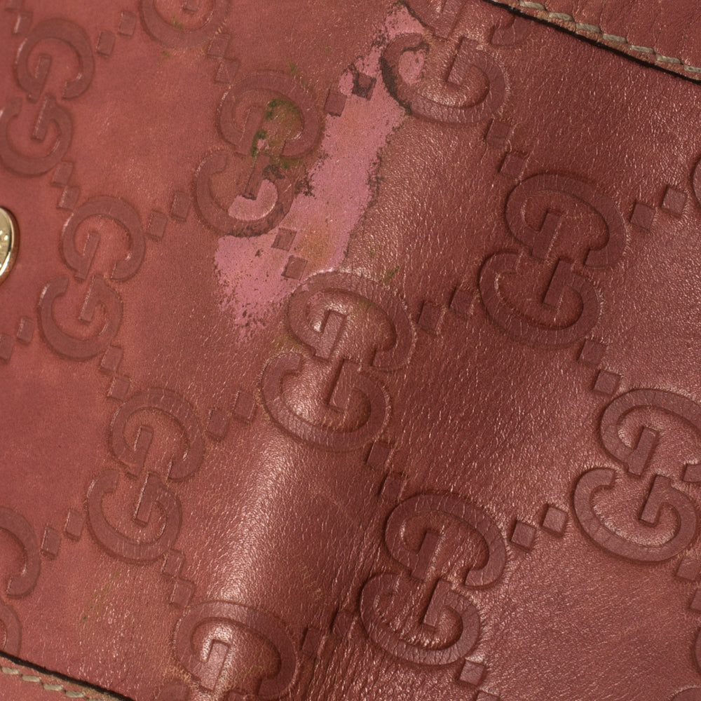Gucci Pink Guccissima Leather French Wallet