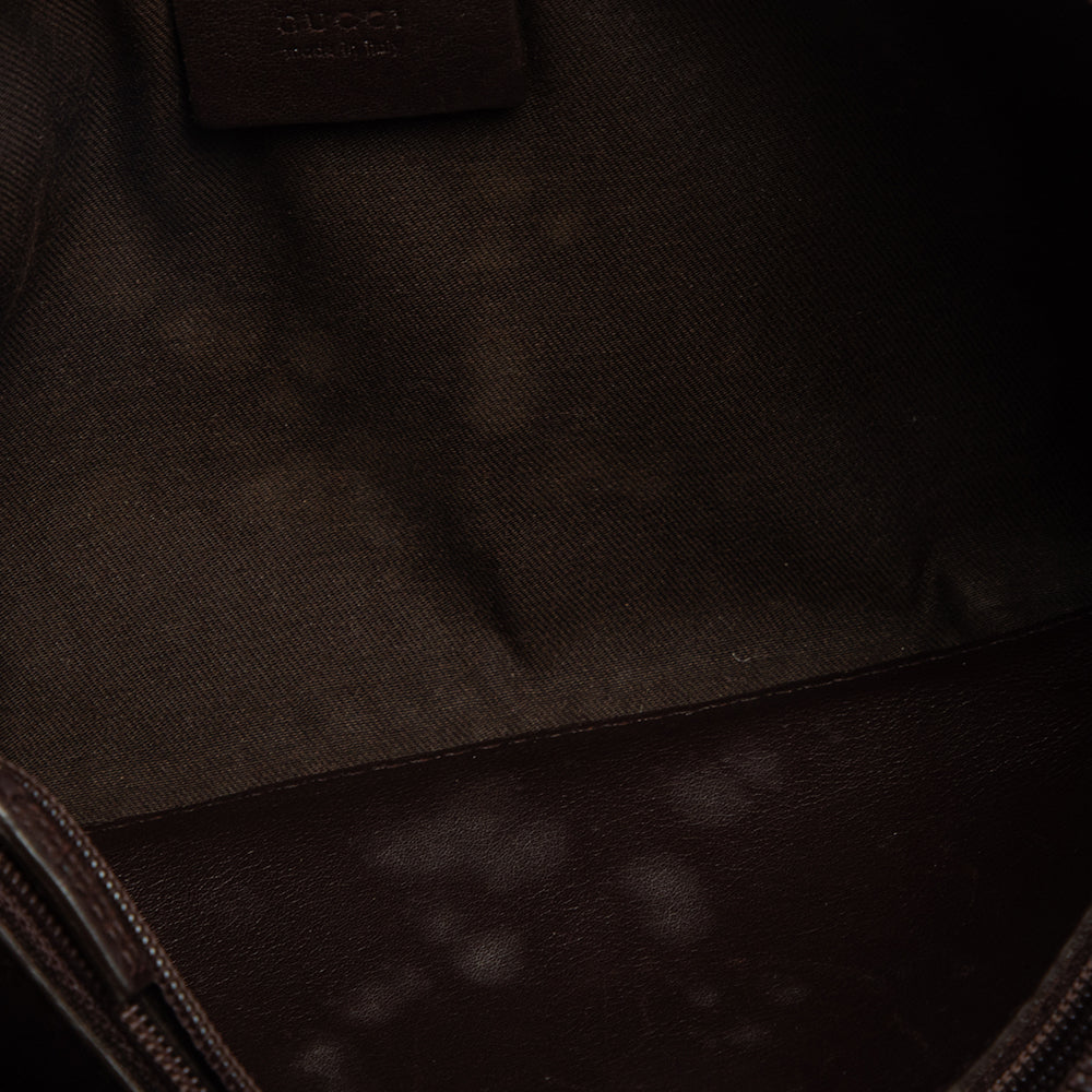 Gucci Dark Brown Guccissima Leather Zip Pouch