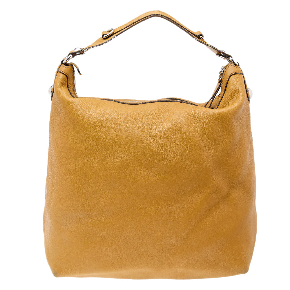 Gucci Mustard Leather Large Icon Bit Hobo