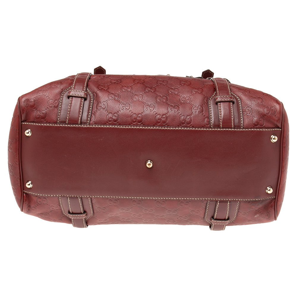 Gucci Red Guccissima Leather 85th Anniversary Medium Boston Bag