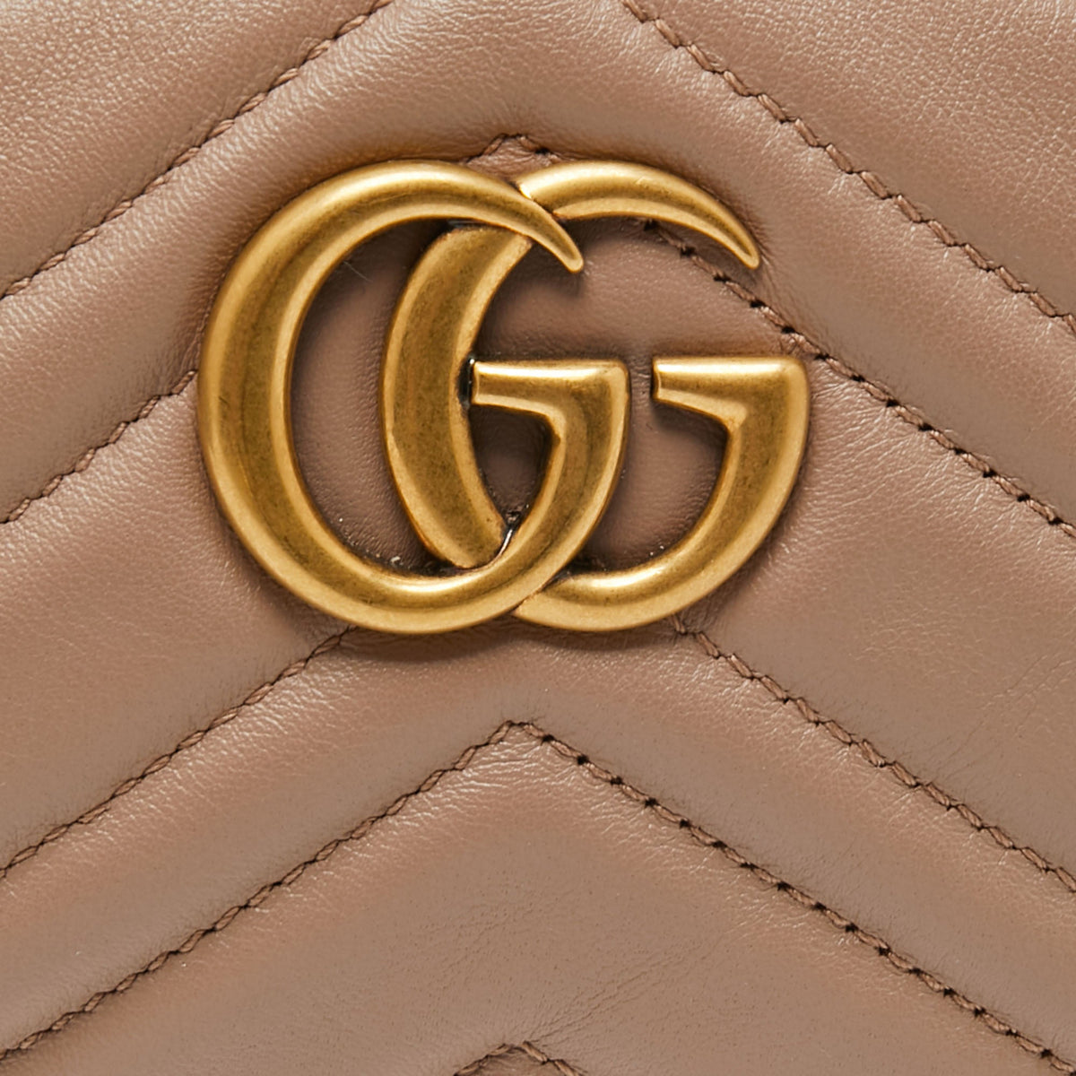 Gucci Beige Matelasse Leather GG Marmont Belt Bag