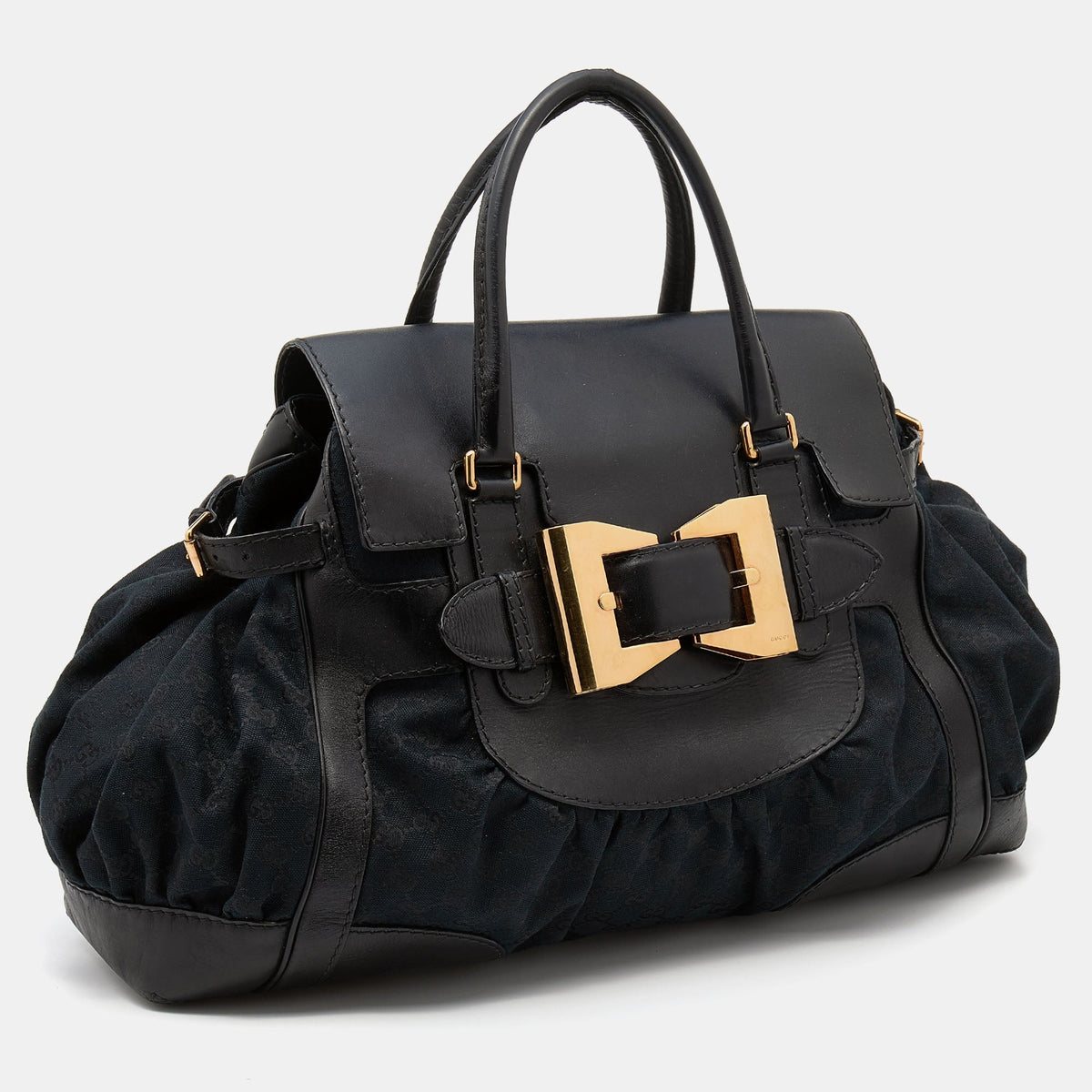 Gucci Black GG Canvas And Leather Large Queen Tote