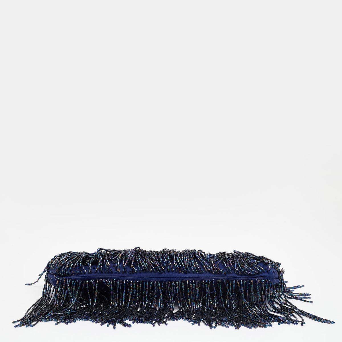 Gucci Blue/Purple Crystal and Satin Fringe Dragon Embellished Evening Bag