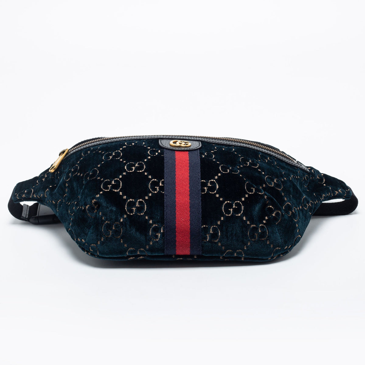 Gucci Blue GG Velvet Web Belt Bag