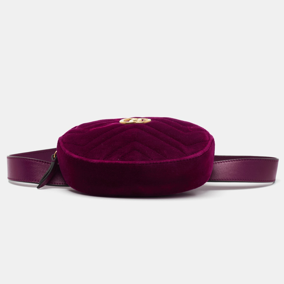 Gucci Purple Matelasse Velvet GG Marmont Belt Bag