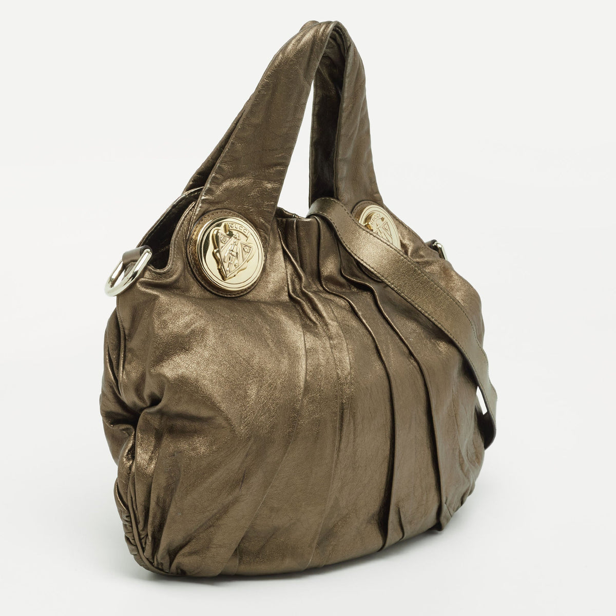 Gucci Olive Green Leather Small Hysteria Hobo