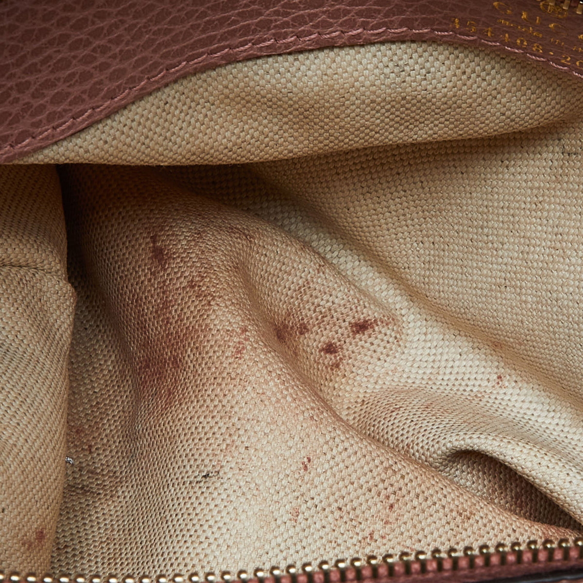 GUCCI Pink Pebbled Leather Small Swing Tote