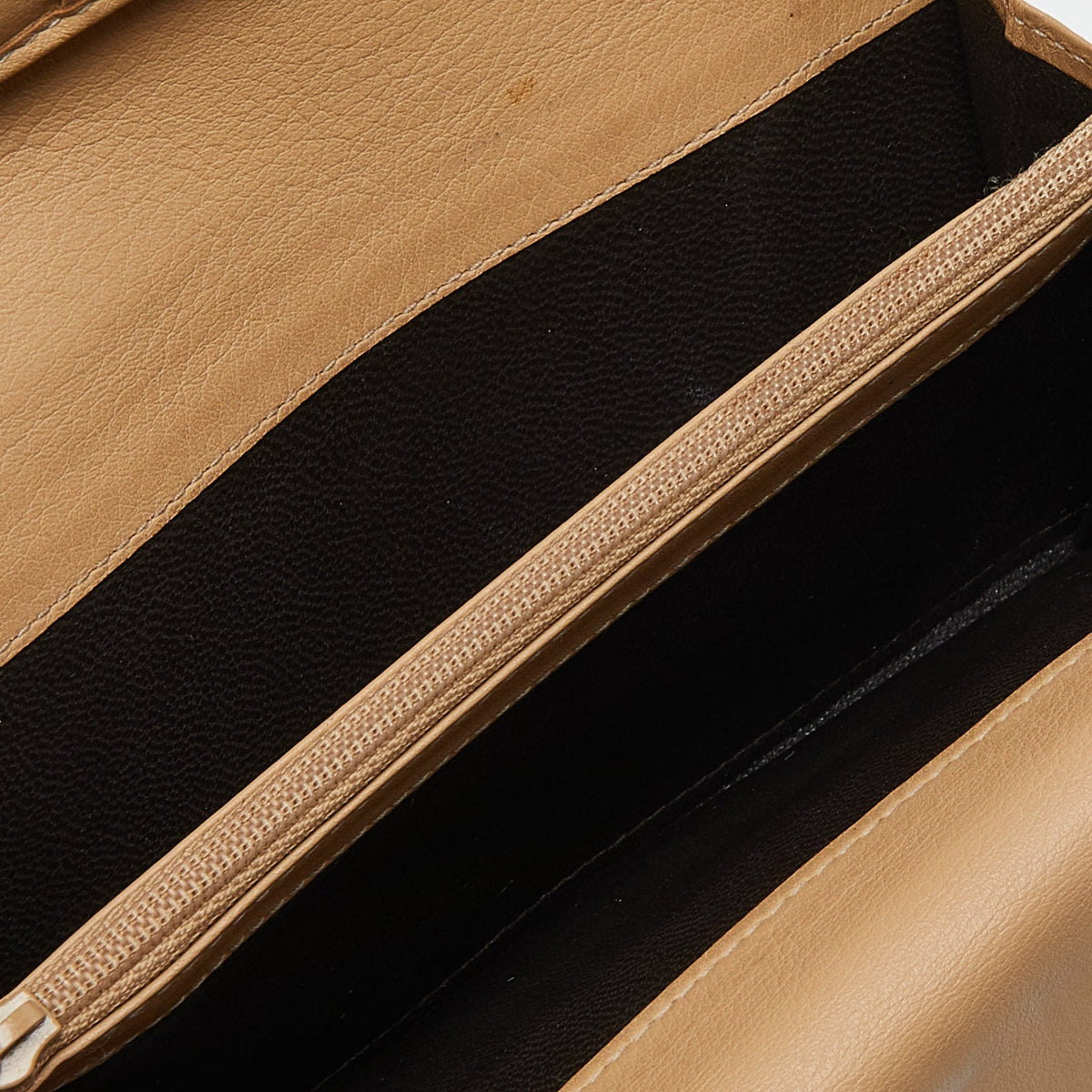 GUCCI Beige GG Canvas and Leather Flap Continental Wallet