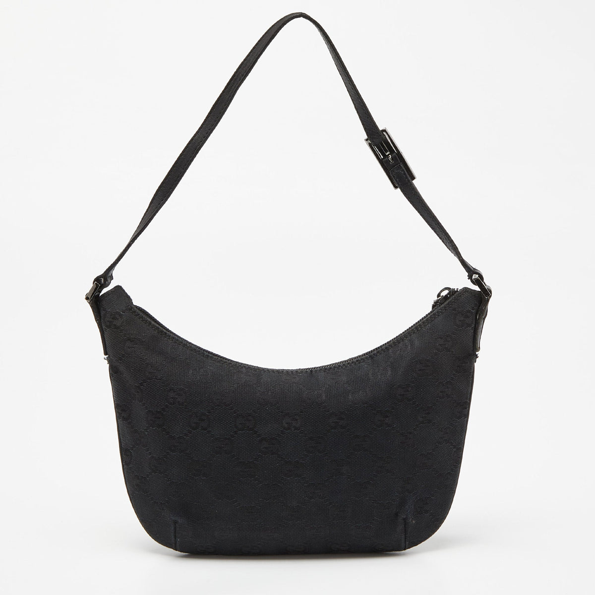 GUCCI Black GG Canvas and Leather Pochette