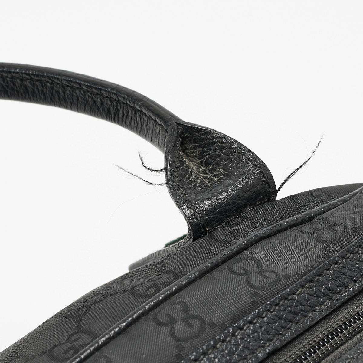 GUCCI Black GG Nylon and Leather Princy Boston Bag