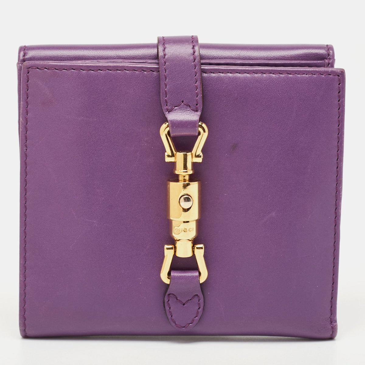 GUCCI Purple Leather Jackie 1961 French Wallet