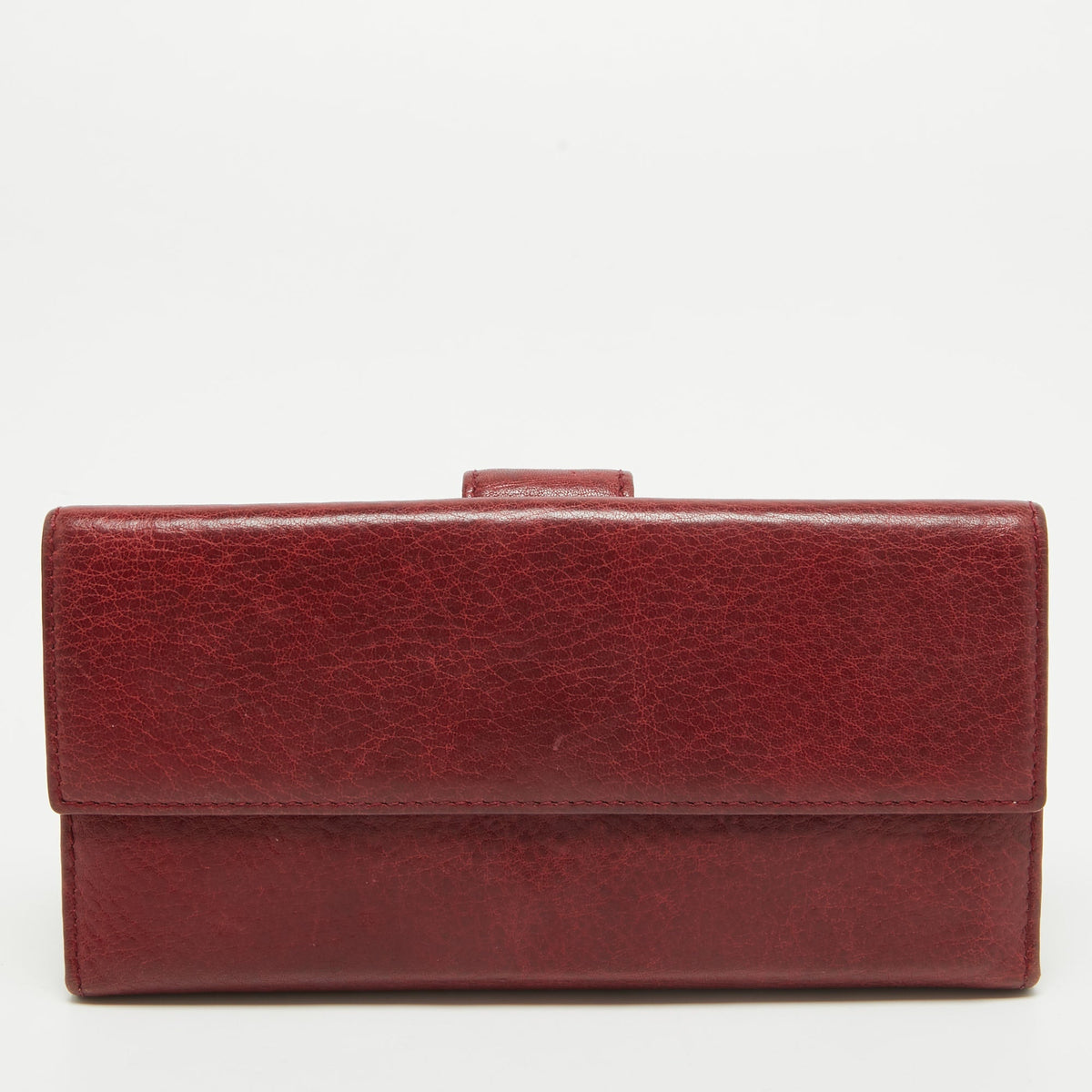 GUCCI Red Leather Interlocking G Continental Wallet