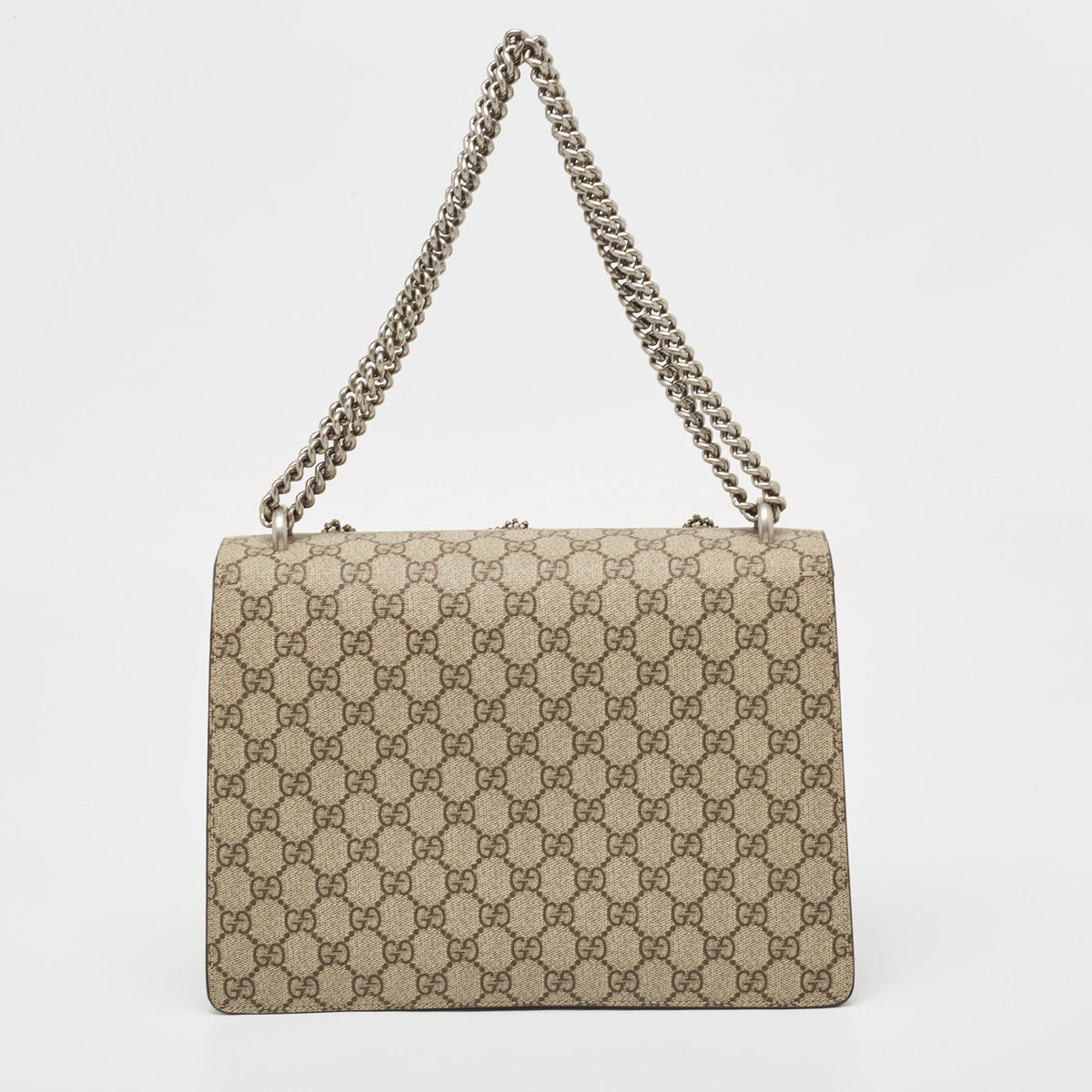 GUCCI Beige GG Supreme Canvas and Suede Medium Dubai Exclusive Dionysus Embellished Shoulder Bag