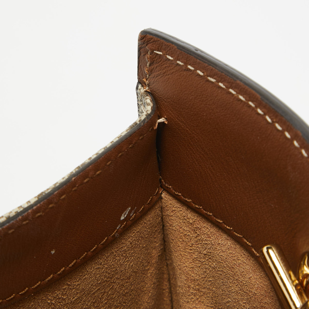 GUCCI Beige/Brown GG Supreme Canvas and Leather Medium Padlock Tote