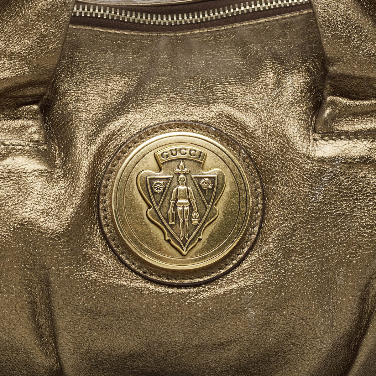 GUCCI Olive Green Leather Hysteria Tote
