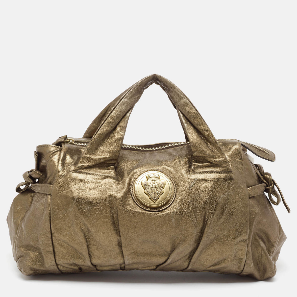 GUCCI Olive Green Leather Hysteria Tote