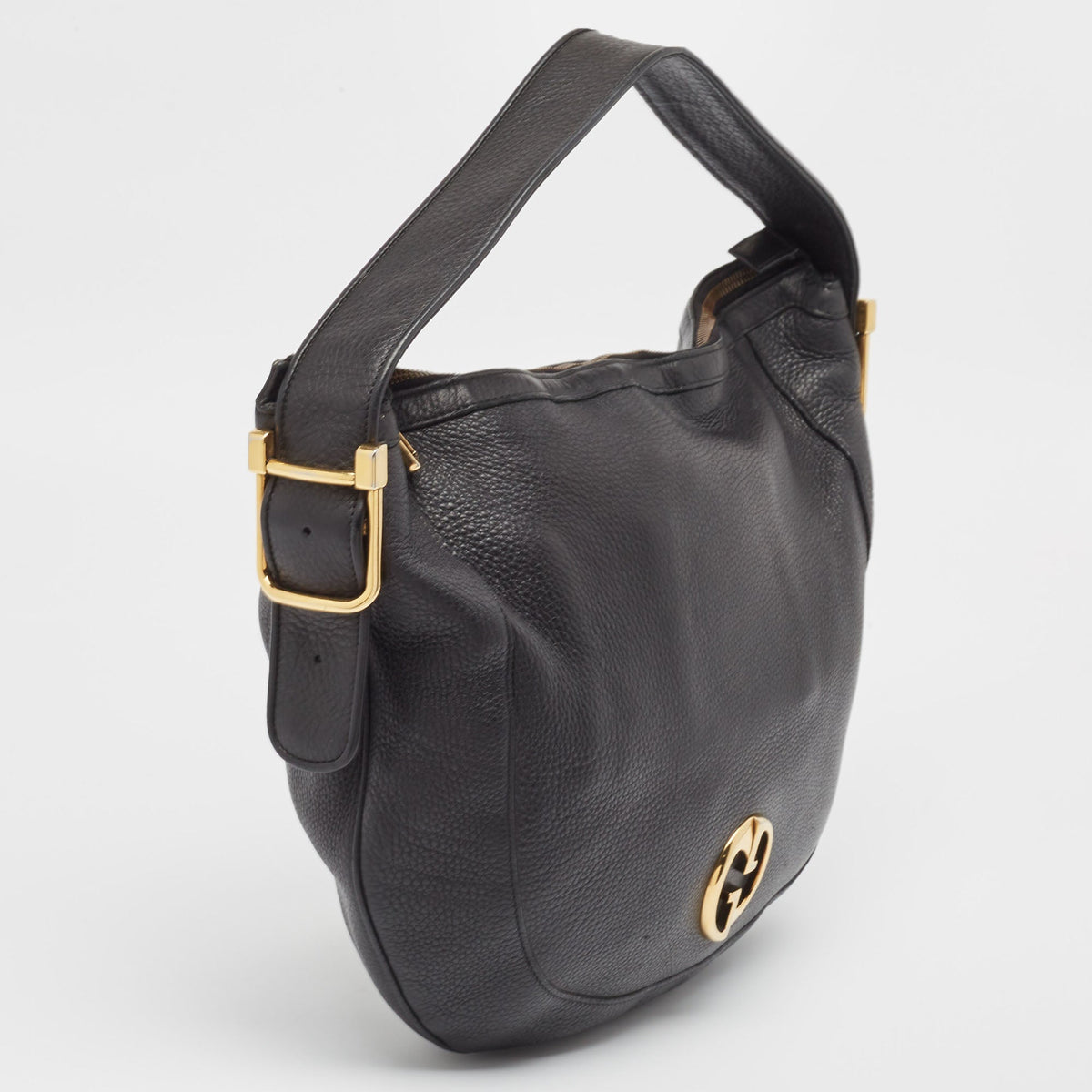 GUCCI Black Leather 1973 Hobo
