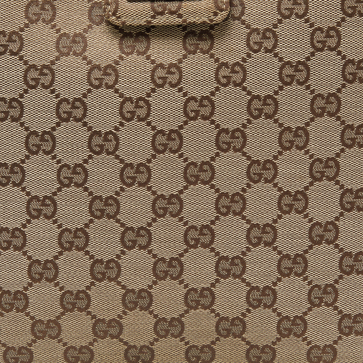 GUCCI Beige GG Canvas and Leather Clutch