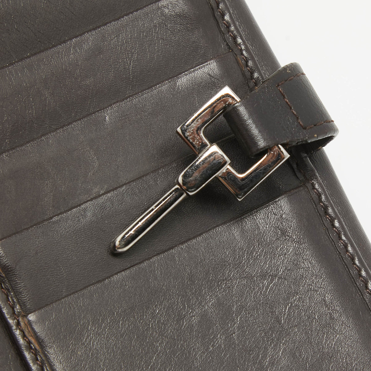GUCCI Dark Brown GG Canvas and Leather Jackie Continental Wallet