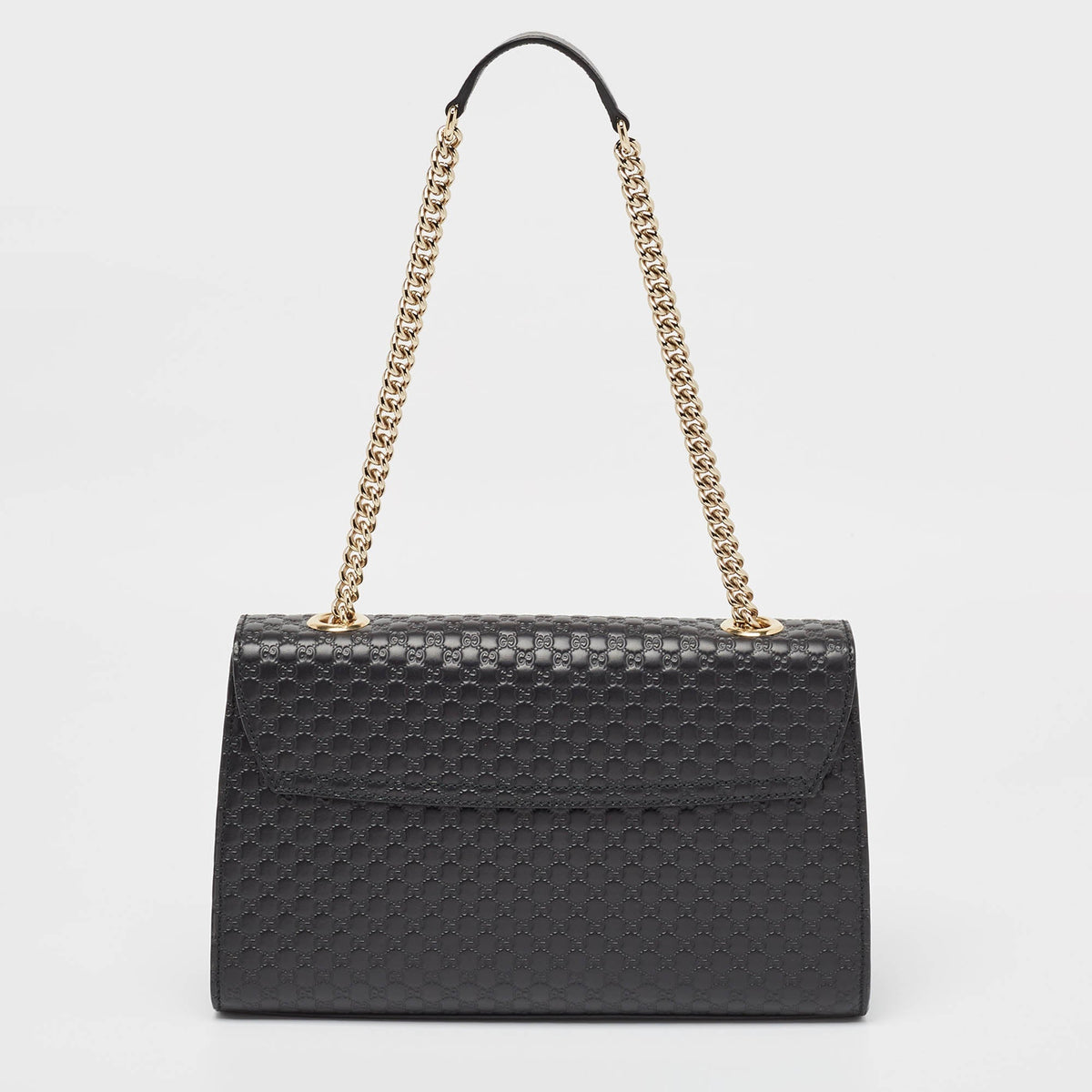 GUCCI Black Microssima Leather Medium Emily Shoulder Bag