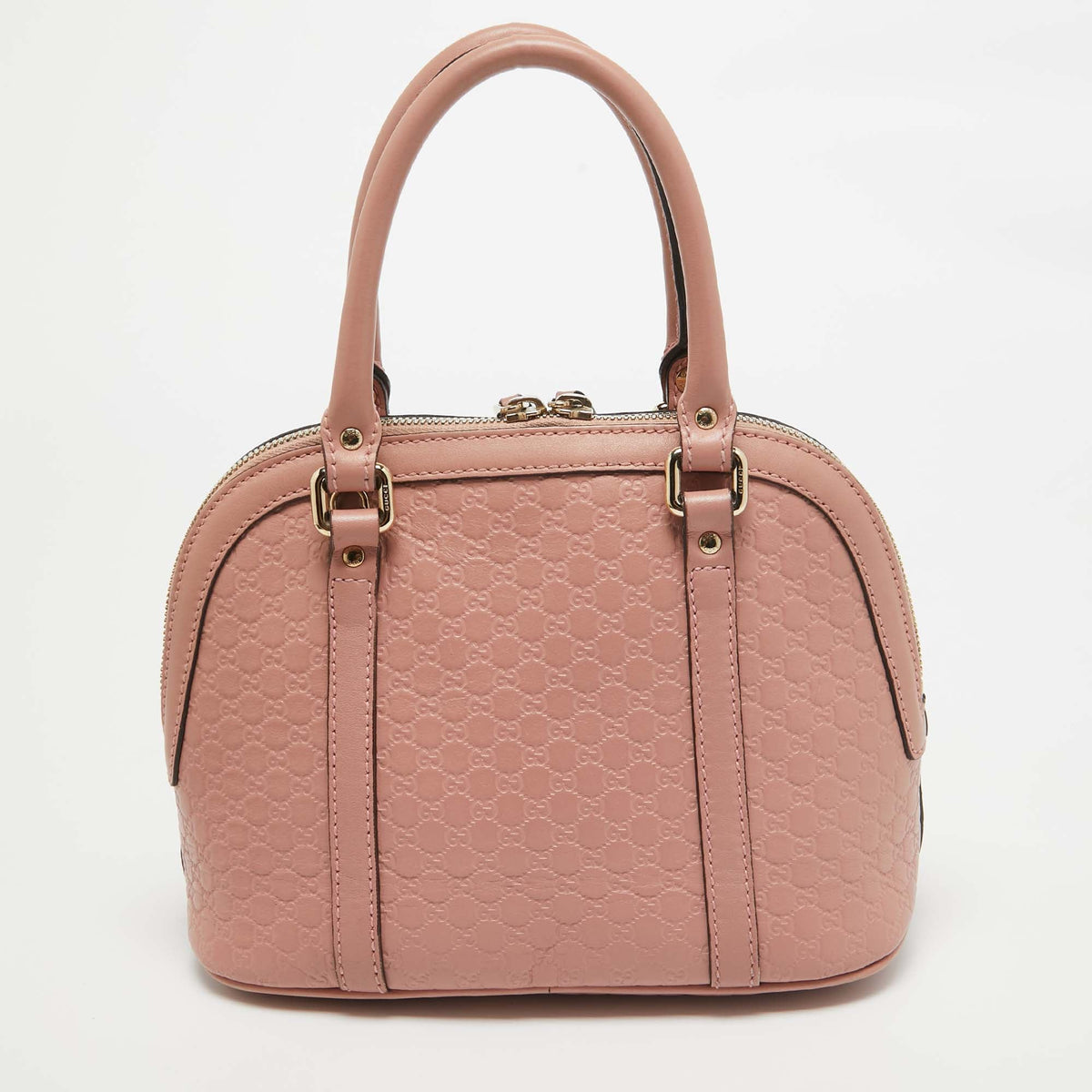 GUCCI Light Pink Microssima Leather Small Dome Bag