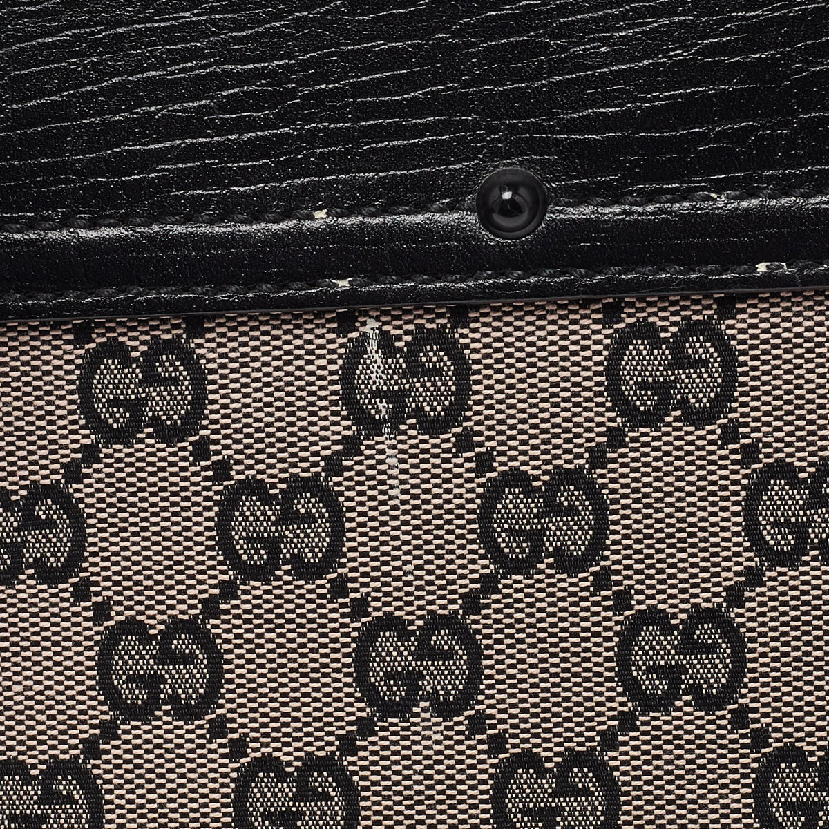 GUCCI Beige/Black GG Canvas and Leather Bamboo Bullet Satchel