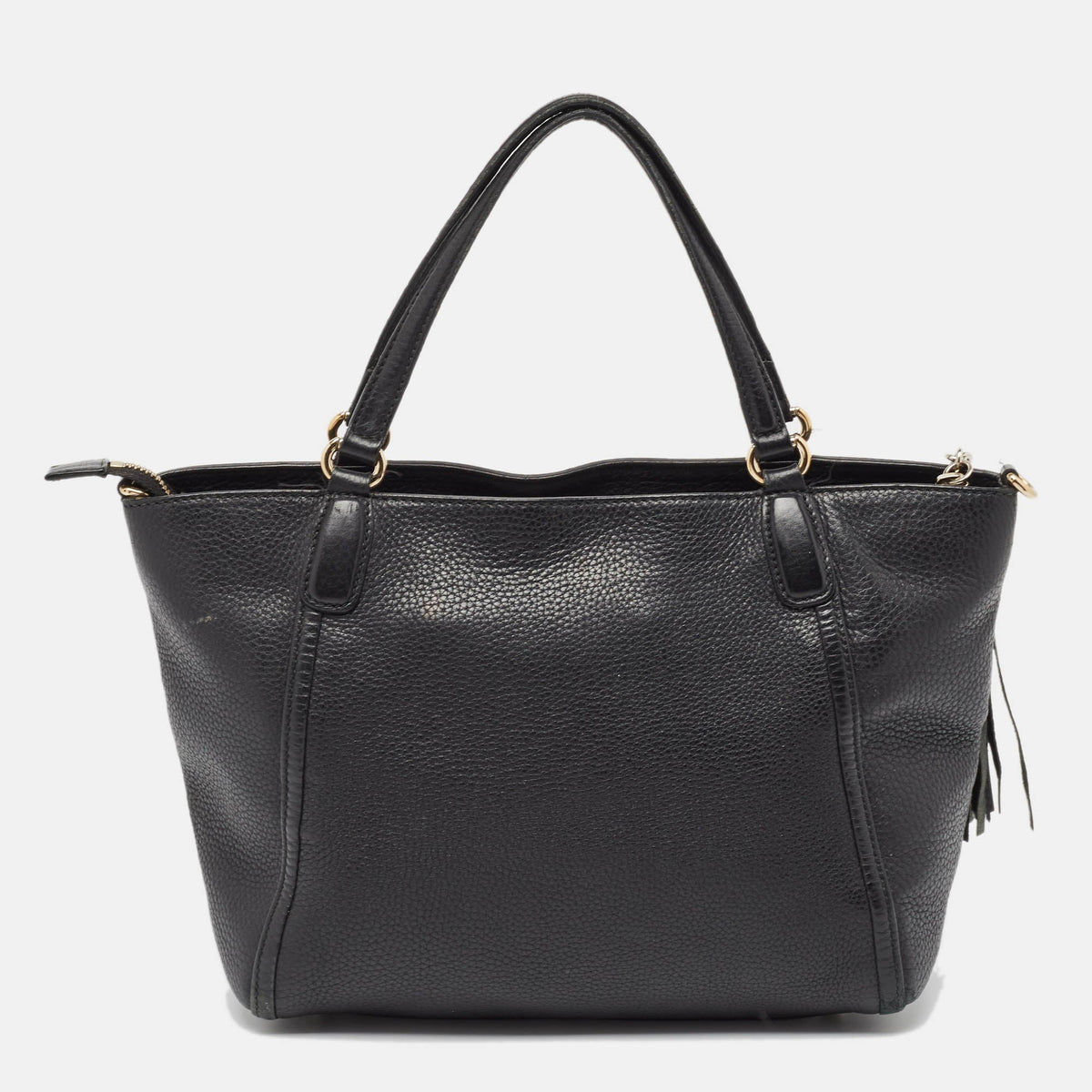 GUCCI Black Leather Small Soho Zipped Tote
