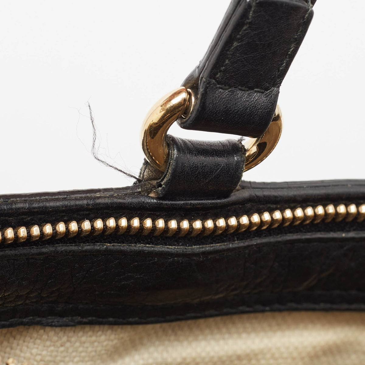 GUCCI Black Leather Small Soho Zipped Tote