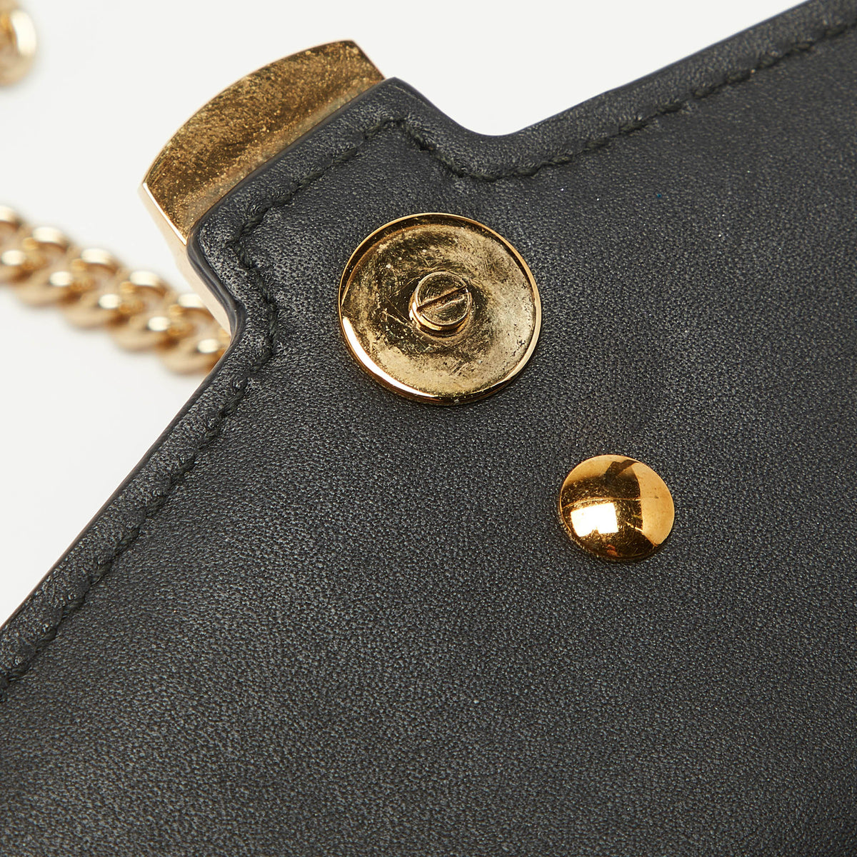 GUCCI Black Leather Super Mini Sylvie Chain Shoulder Bag
