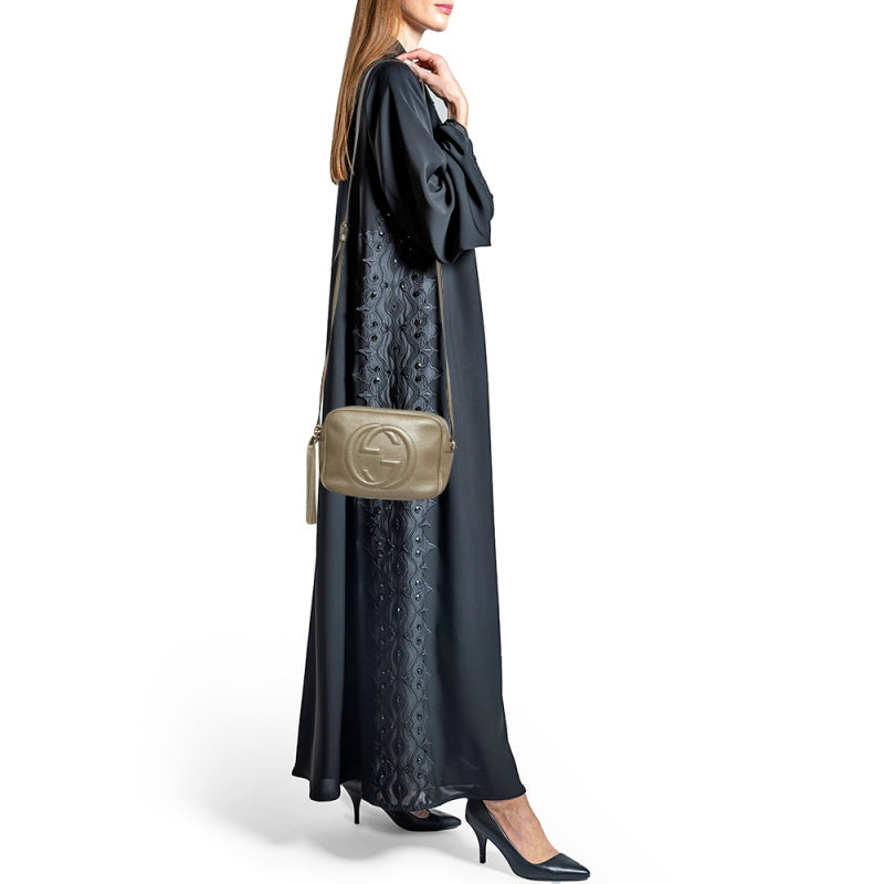 GUCCI Metallic Leather Leather Small Soho Disco Crossbody Bag