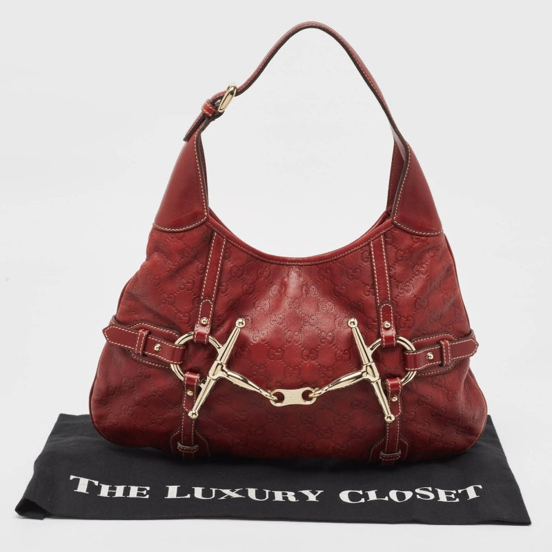 GUCCI Red ssima Leather 85th Anniversary Hobo