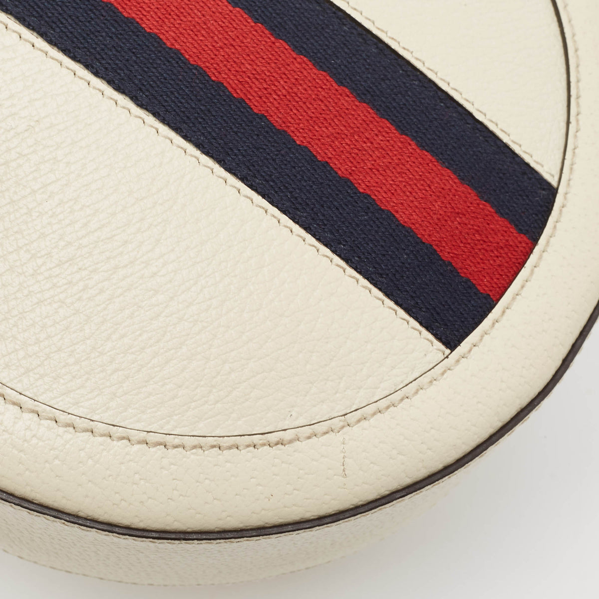 GUCCI Off White Leather Mini Ophidia Round Shoulder Bag