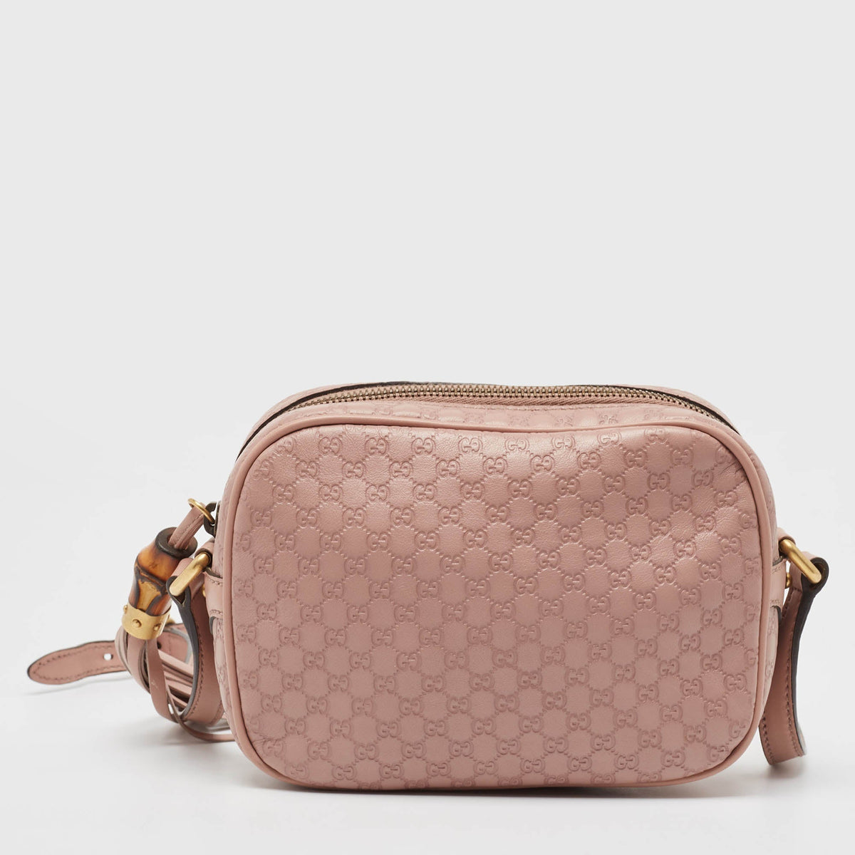 GUCCI Pink Micro ssima Leather Sunshine Disco Crossbody Bag