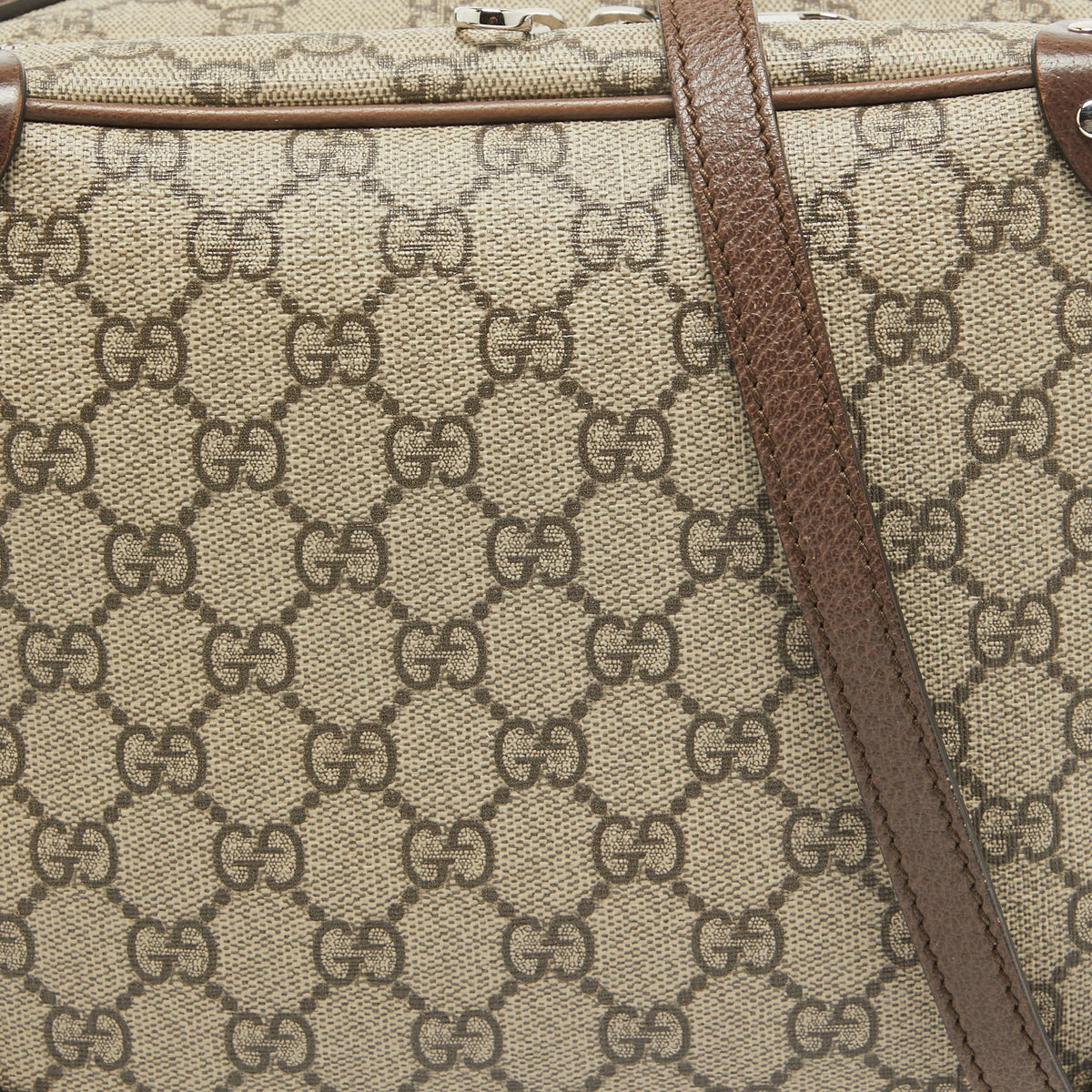 GUCCI Brown/Beige GG Supreme Canvas Soft Trunk Crossbody Bag