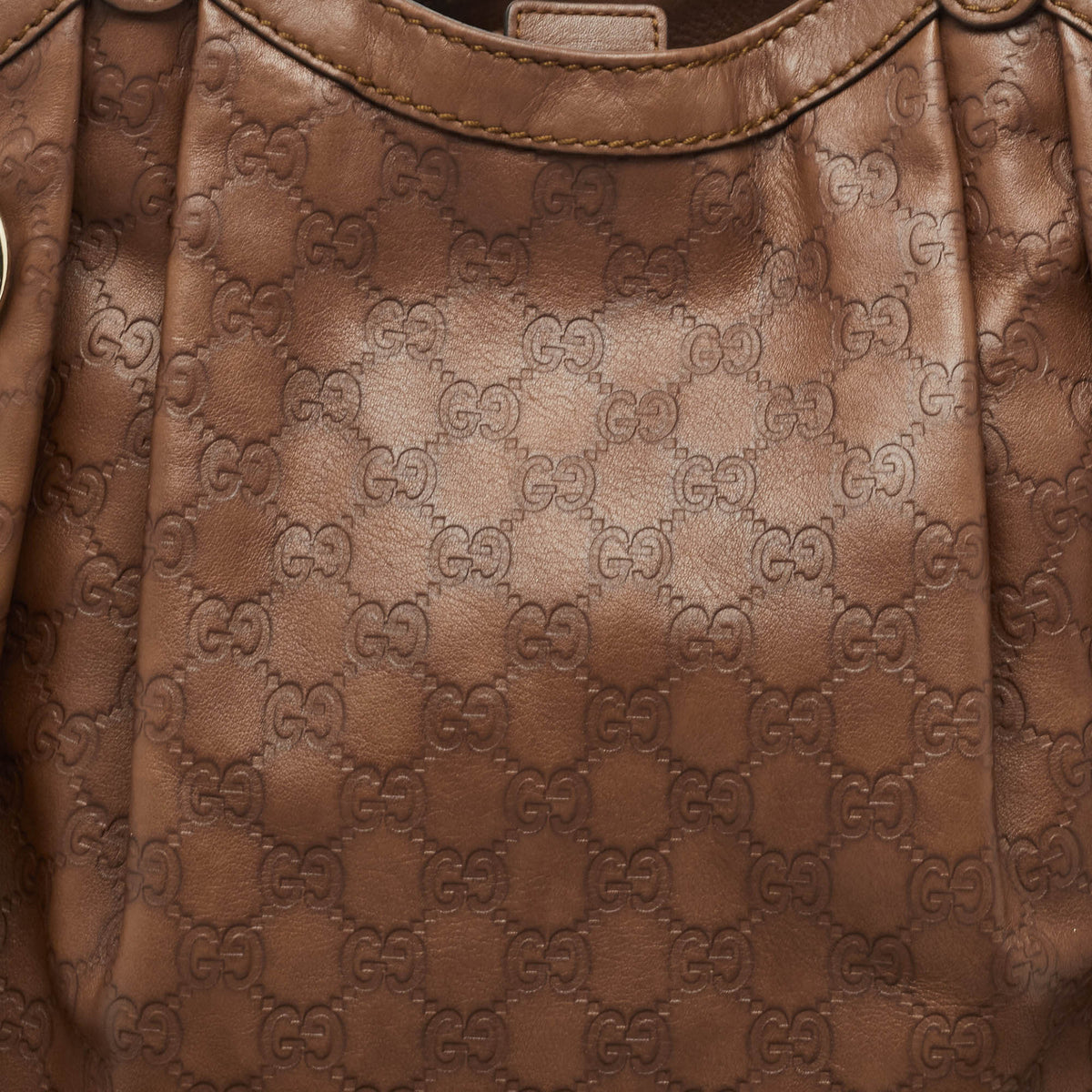GUCCI Brown ssima Leather Large Sukey Tote