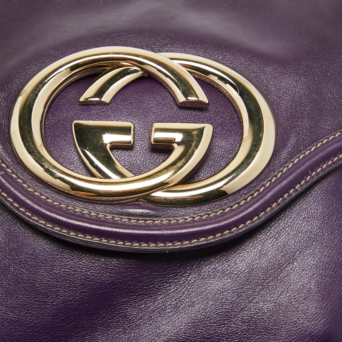 GUCCI Purple Leather Britt Tassel Flap Bag