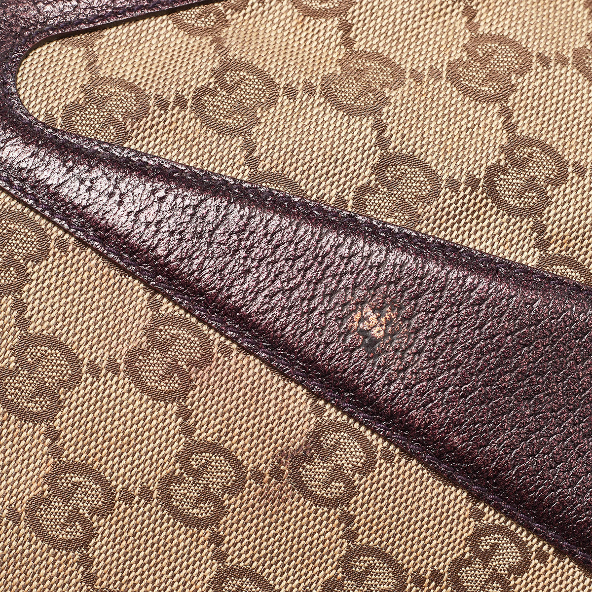 GUCCI Beige/Metallic GG Canvas and Leather Limited Edition Tom Ford Bamboo Hobo