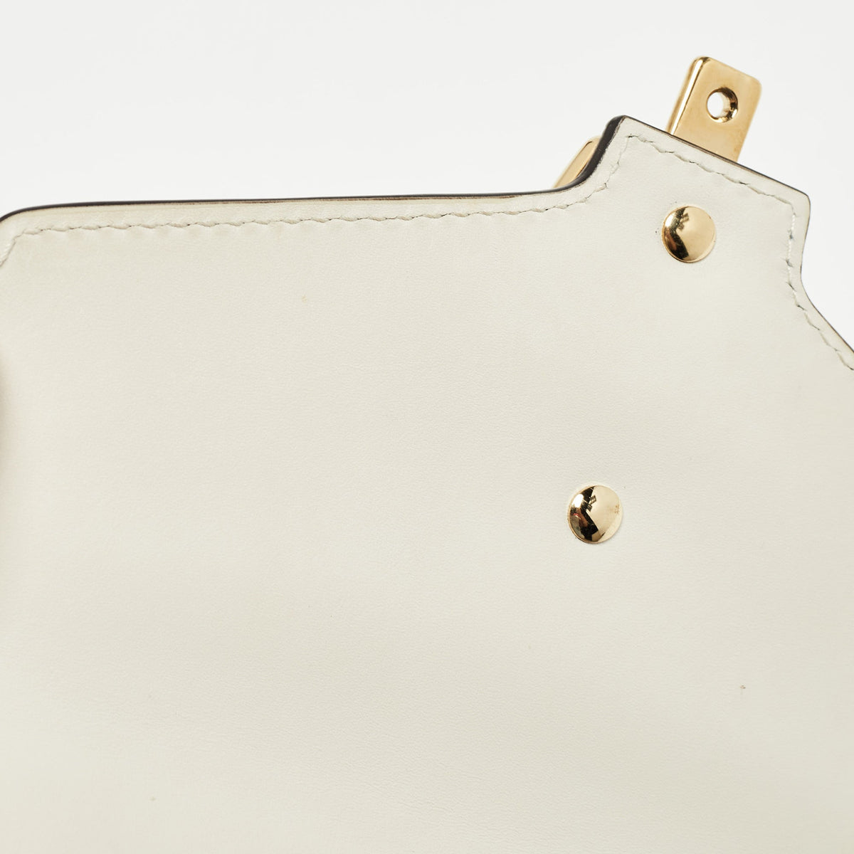 GUCCI Off White Leather Mini Web Chain Sylvie Crossbody Bag