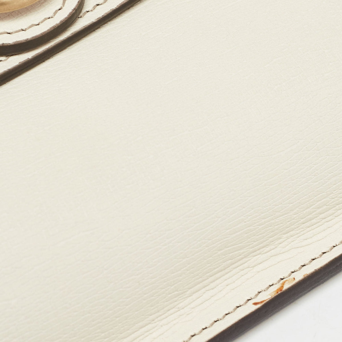 GUCCI Off White Leather Bright Bit Clutch
