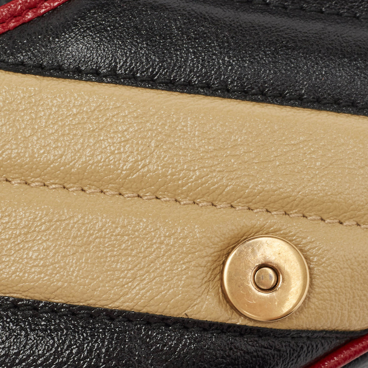 GUCCI Tricolor Matelasse Leather Super Mini GG Marmont Torchon Bag