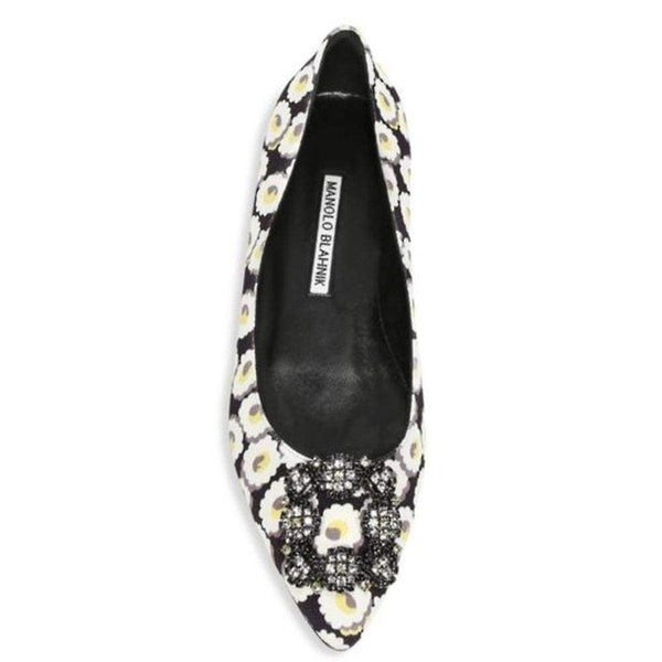 'Hangisi' Swarovski Crystal Brooch Floral Print Flats
