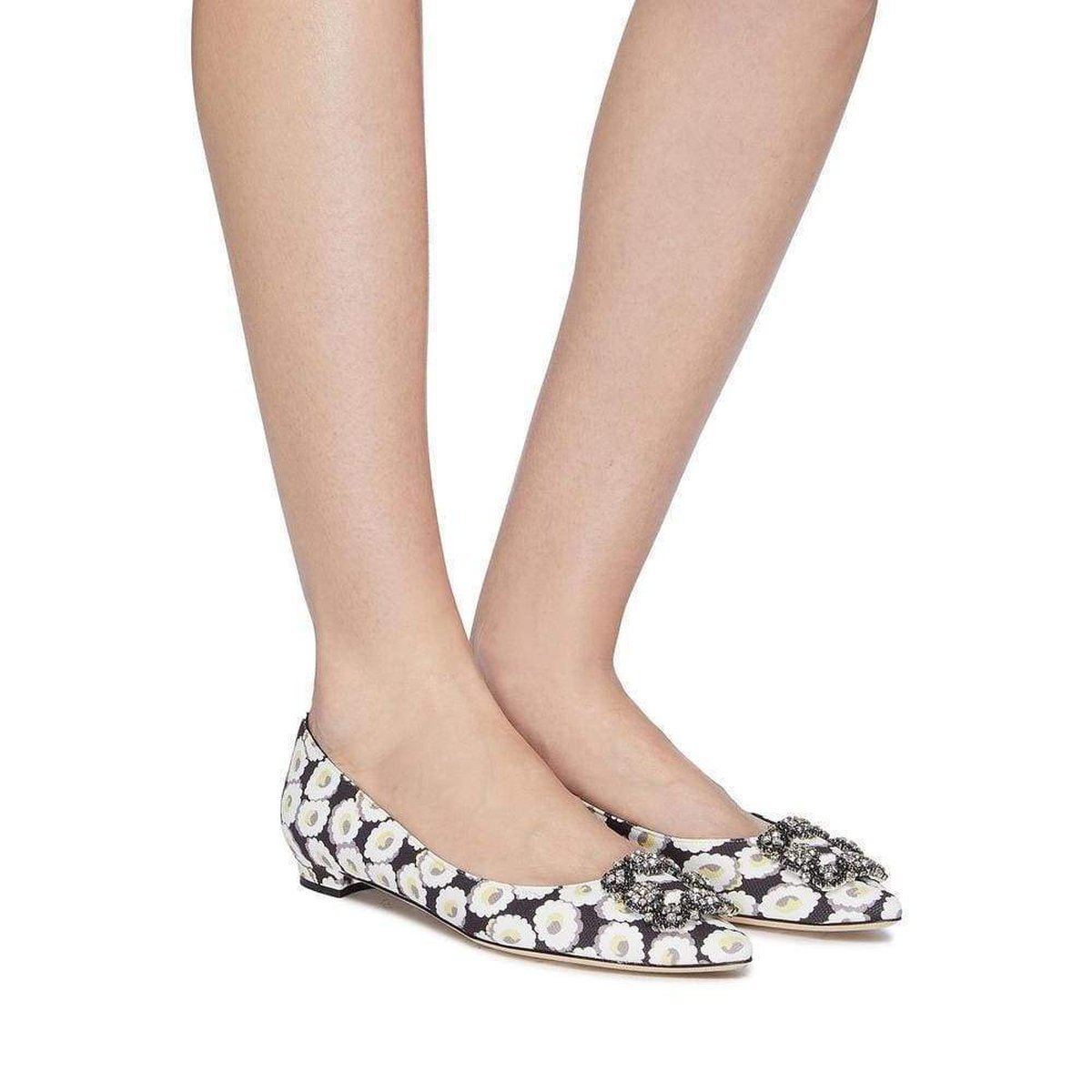 'Hangisi' Swarovski Crystal Brooch Floral Print Flats