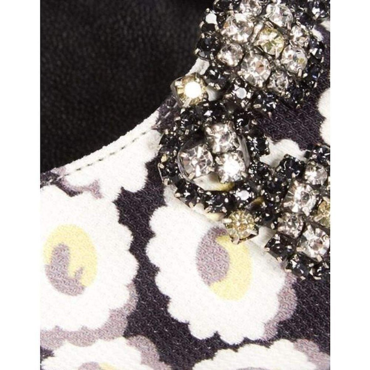 'Hangisi' Swarovski Crystal Brooch Floral Print Flats