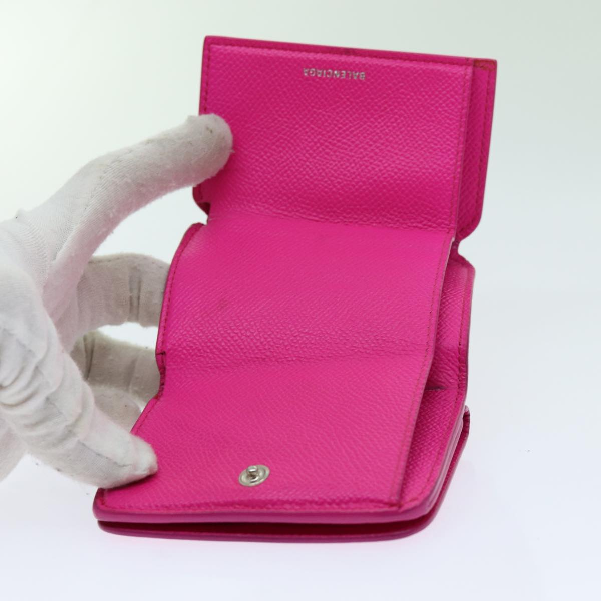 balenciaga Wallet Leather Pink 593813 Auth mr046