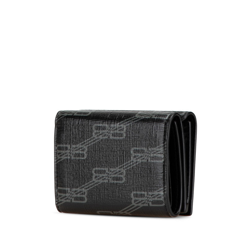 balenciaga Logo Leather Tri-Fold Wallet