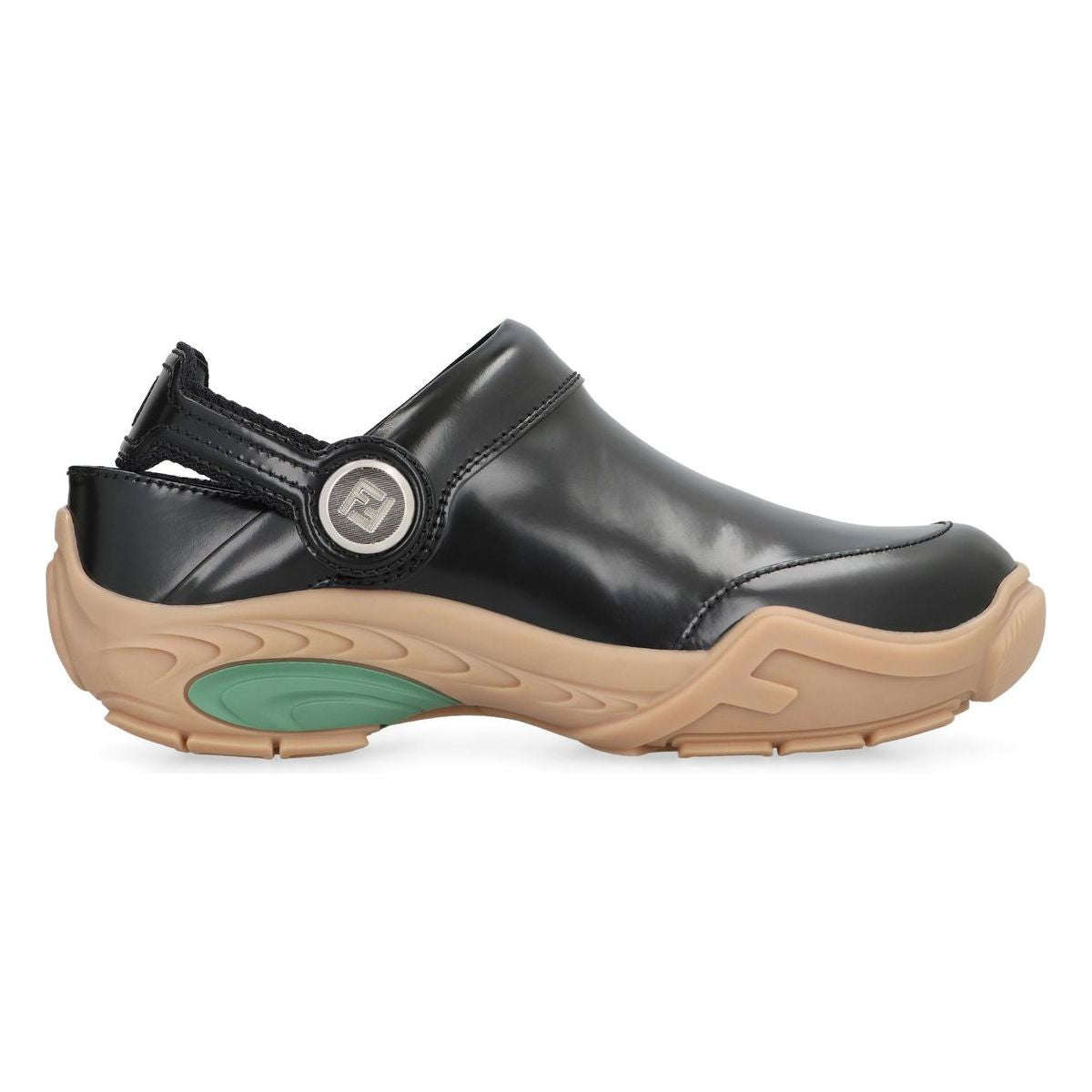 SABOT CLOG IN BLACK LEATHER