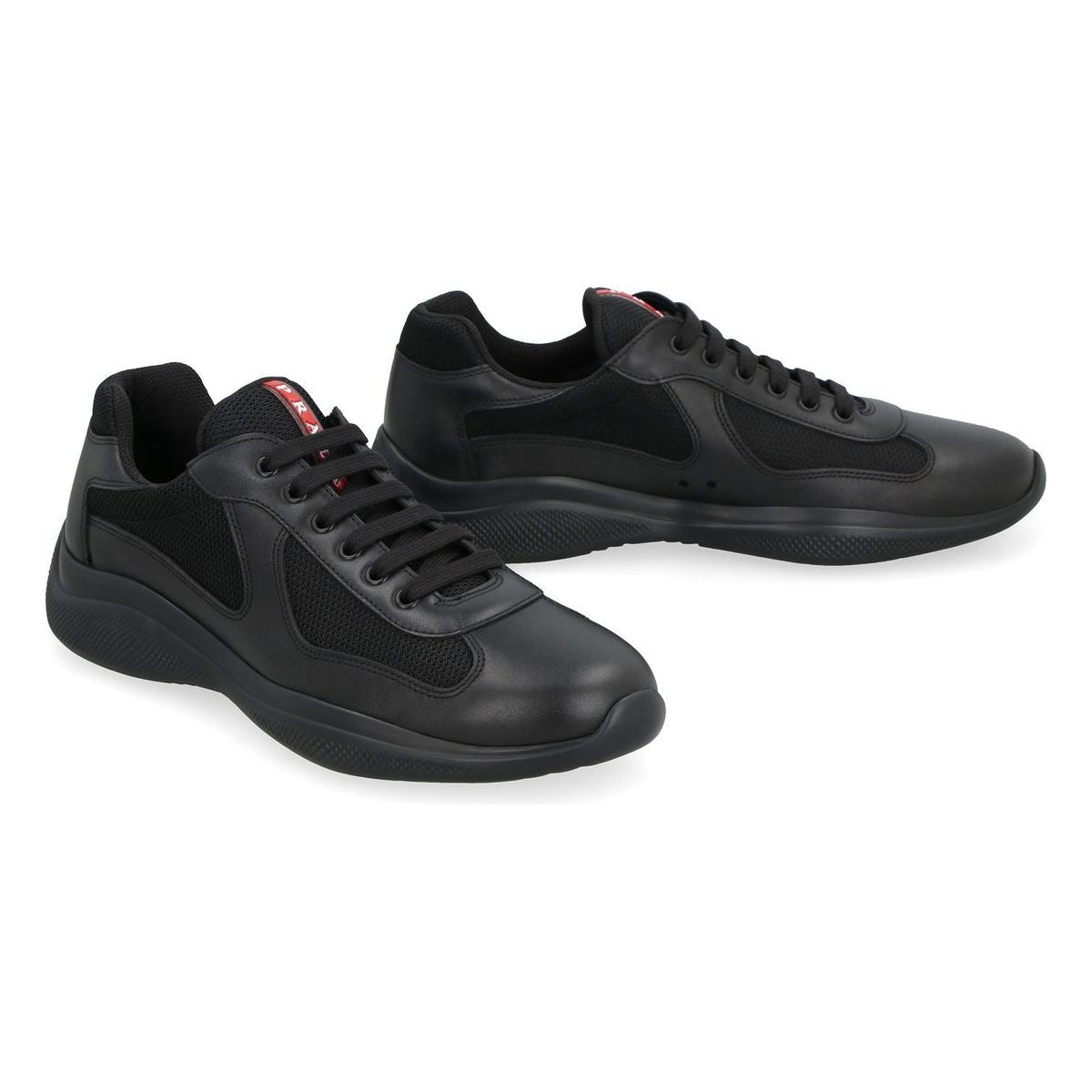 LEATHER LACE-UP SNEAKERS