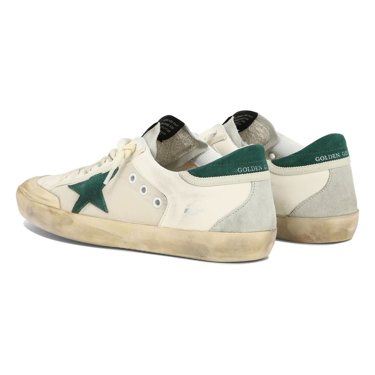 GOLDEN GOOSE SUPER-STAR DISTRESSED PANELLED SNEAKERS