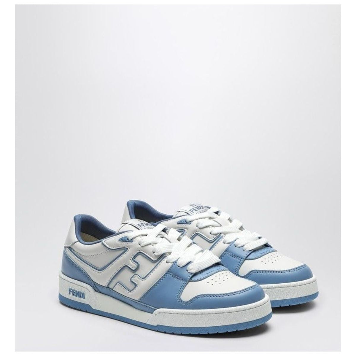 MATCH LOW TRAINER IN WHITE/LIGHT BLUE LEATHER
