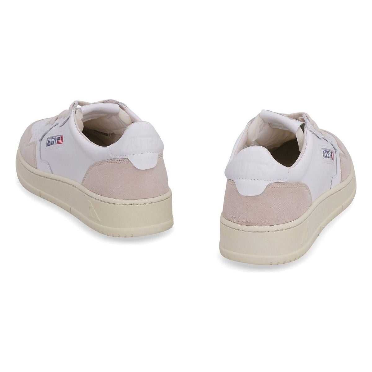 WHITE LEATHER LOW-TOP SNEAKERS
